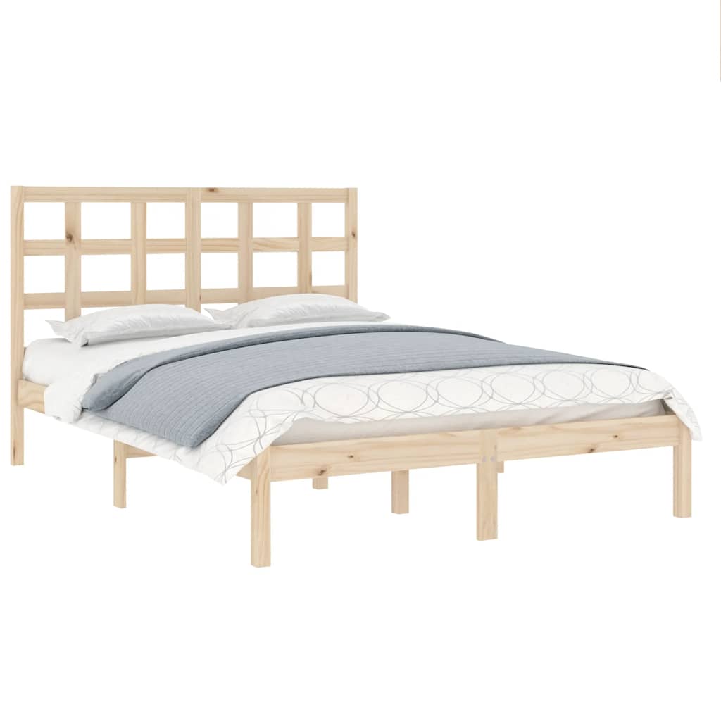 Estrutura de cama casal 135x190 cm madeira maciça