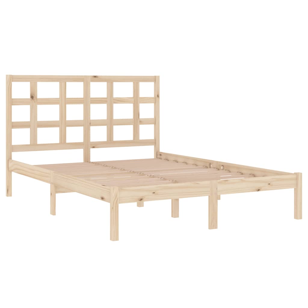 Estrutura de cama casal 135x190 cm madeira maciça