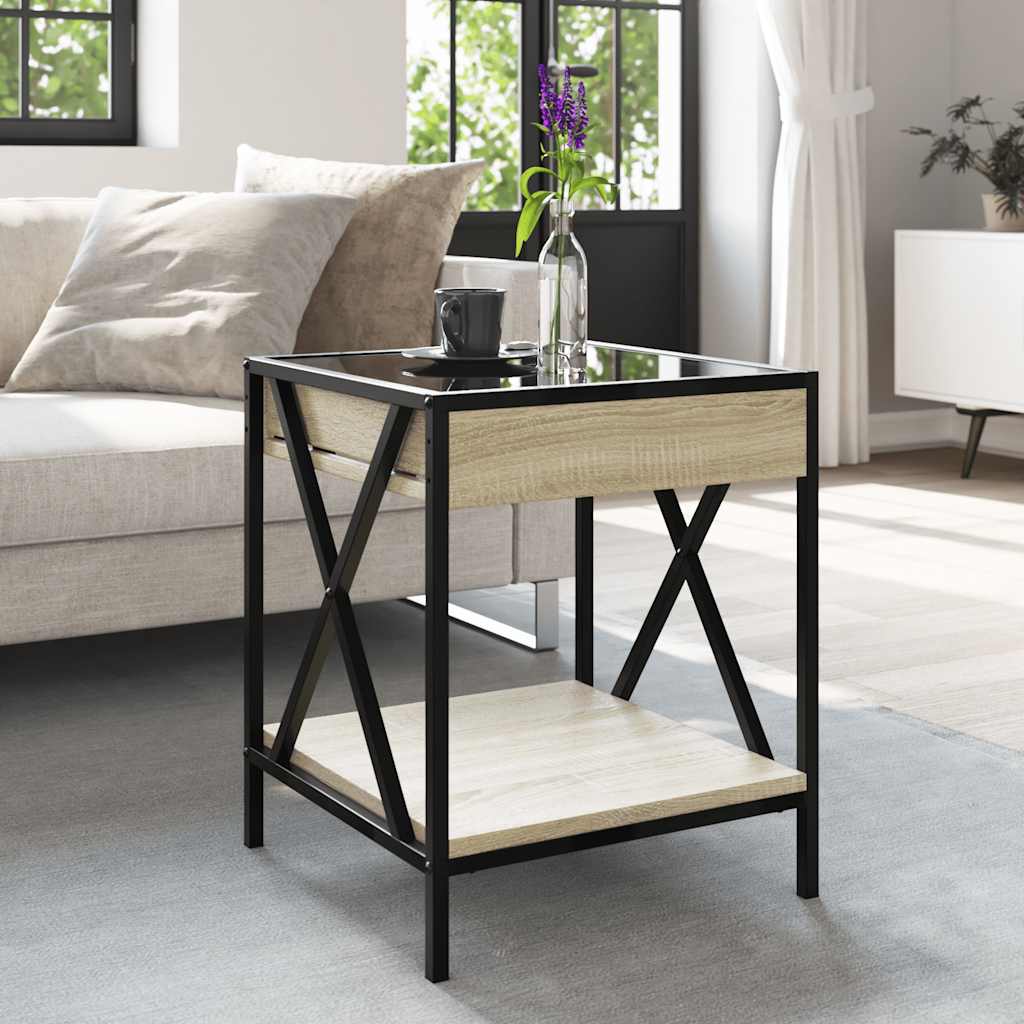 Mesa de centro luzes LED infinity 40x40x49 cm carvalho sonoma