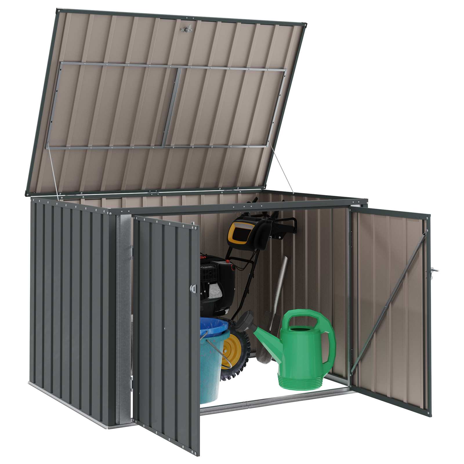 Caixa de armazenamento para jardim preto 151,5 x 107 x 100 cm