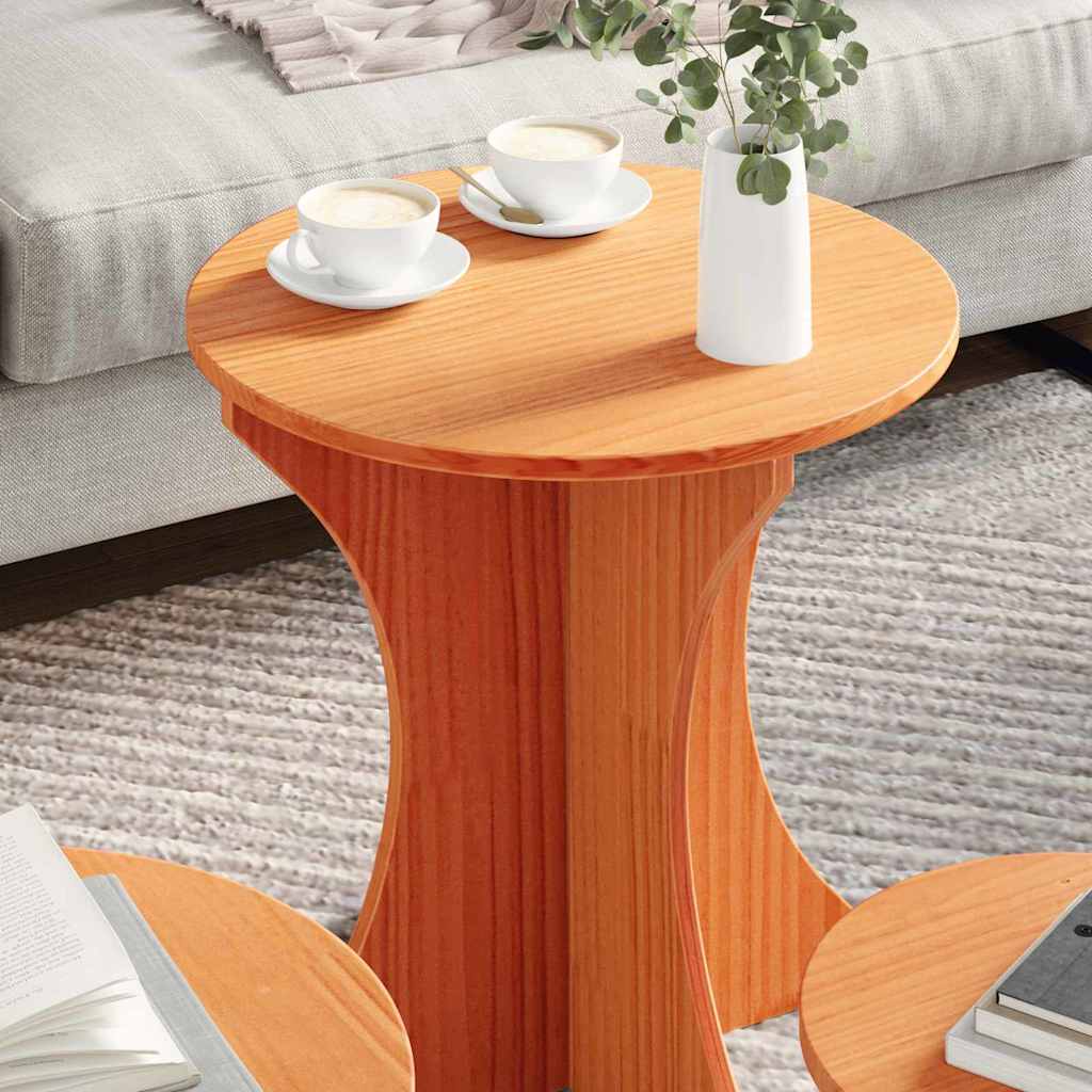 Mesa de centro 3 unid. marrom cera 46 x 46 x 47 cm