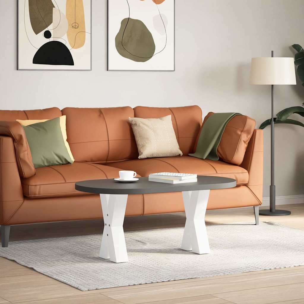 Pés para mesa de centro em formato de x, 2 peças, branco, 28x(42-43) cm, aço
