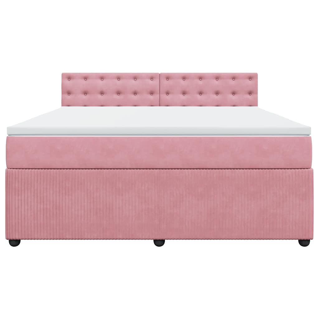 Cama com molas/colchão 180x200 cm veludo rosa