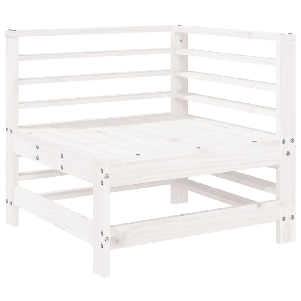 6 Pcs conjunto lounge de jardim pinho maciço branco
