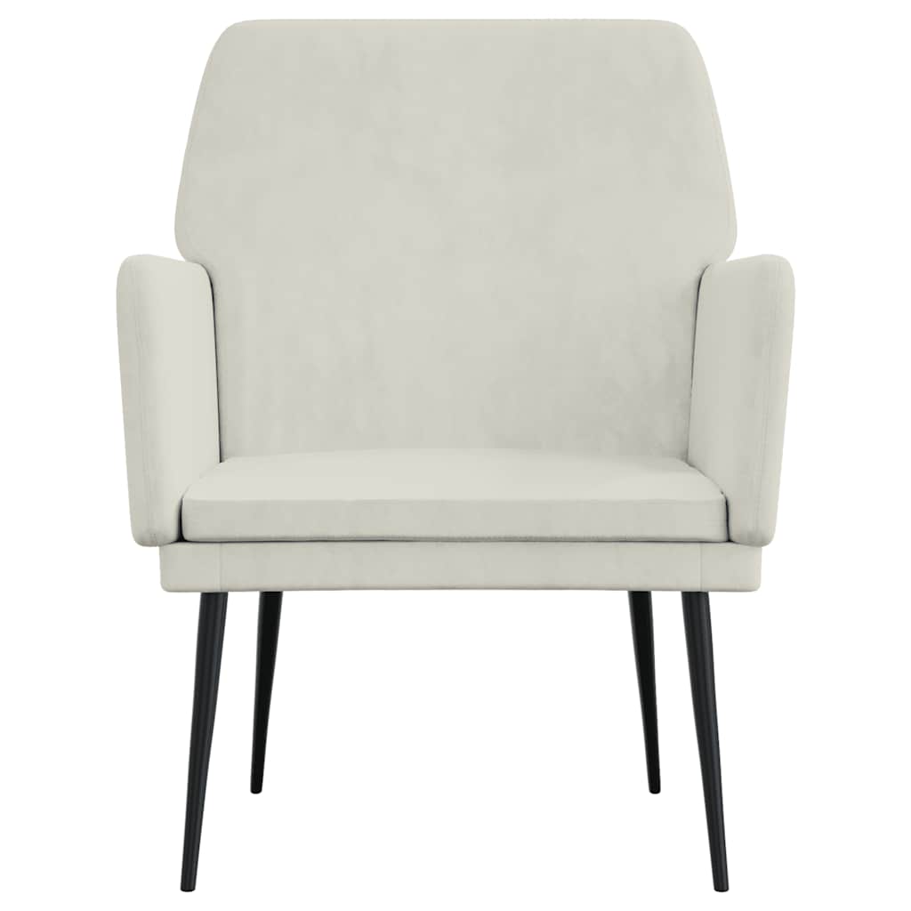 Cadeira c/ apoio de braços 62x79x79 cm veludo cor creme