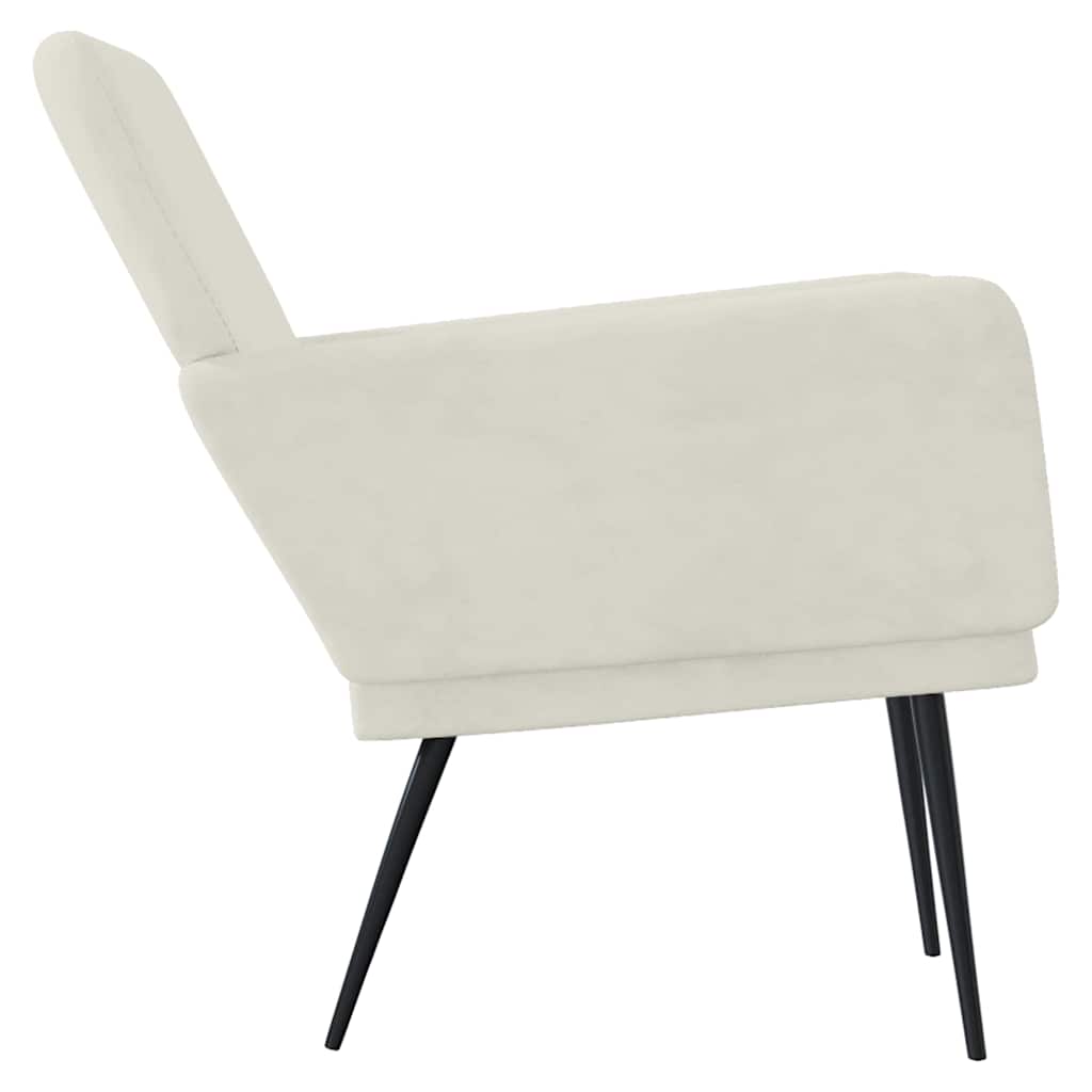 Cadeira c/ apoio de braços 62x79x79 cm veludo cor creme