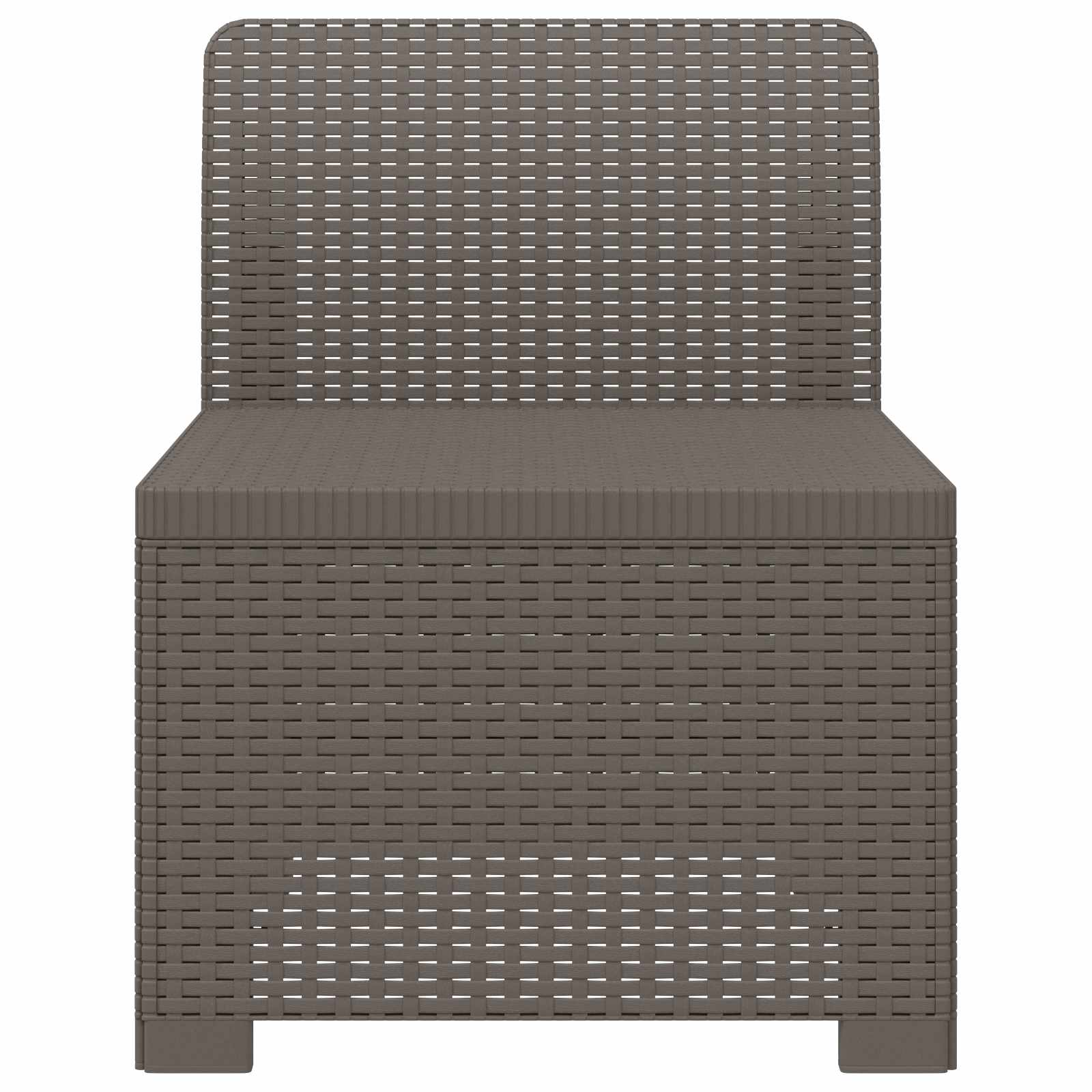 Sofá de jardim 1 lugar look rattan PP cinzento-claro