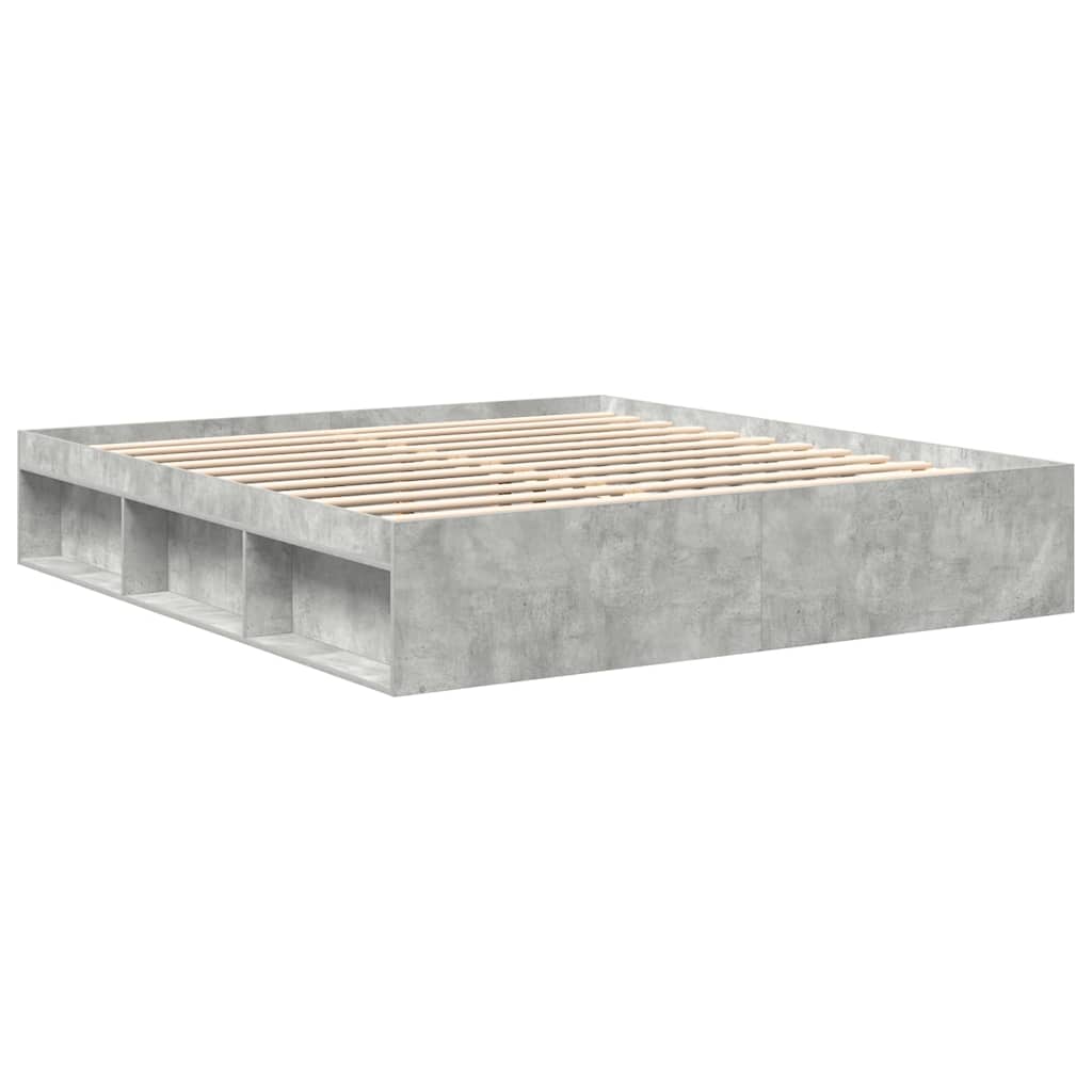 Estrutura de cama super king size 180x200 cm cinza cimento