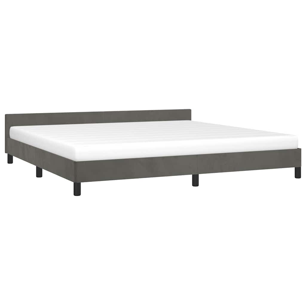 Estrutura de cama sem colchão 200x200 cm veludo cinzento-escuro