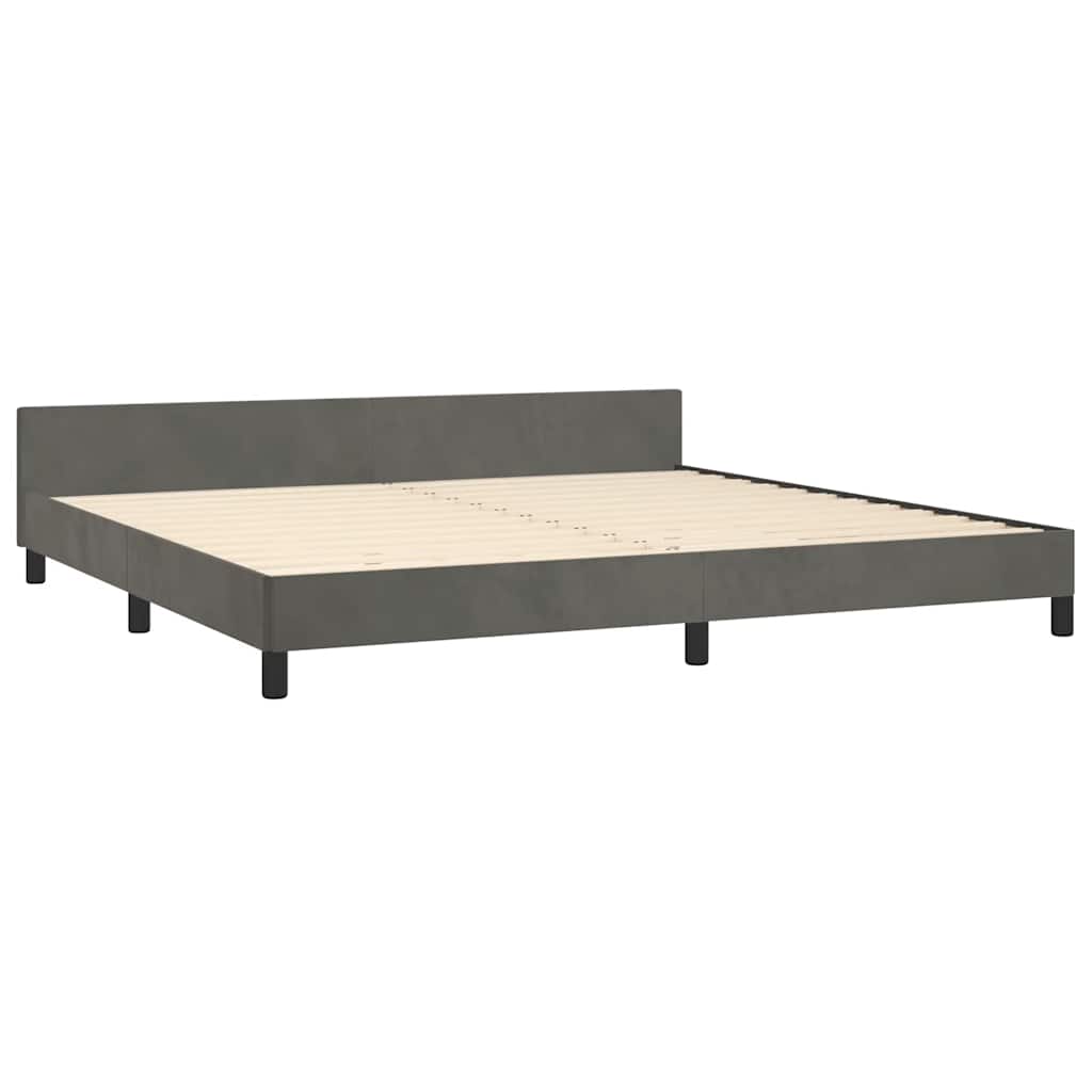 Estrutura de cama sem colchão 200x200 cm veludo cinzento-escuro
