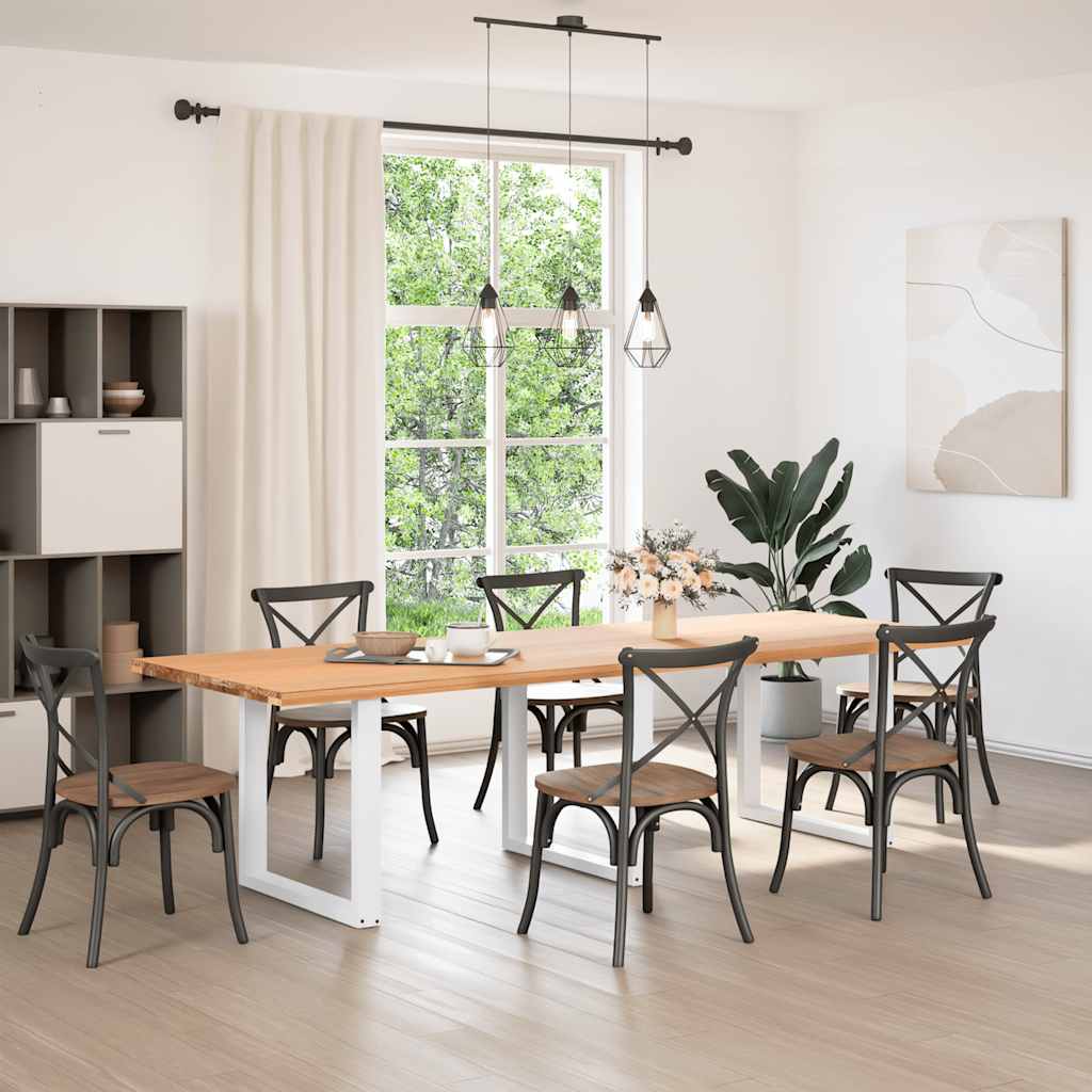 Pés para mesa de jantar em formato de u, 3 peças, branco, 90x (72-73) cm, aço