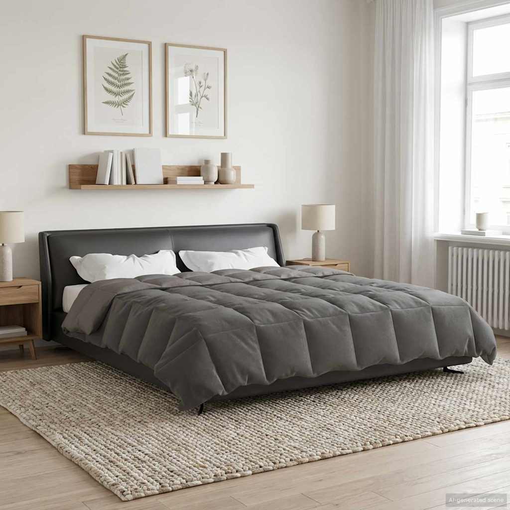 Duvet de ano inteiro cinzento-claro 220 x 240 cm microfibra