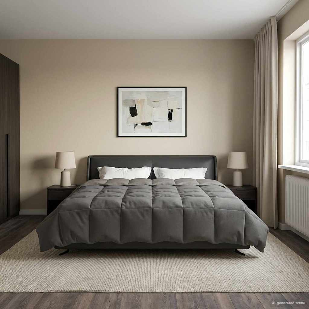 Duvet de ano inteiro cinzento-claro 220 x 240 cm microfibra