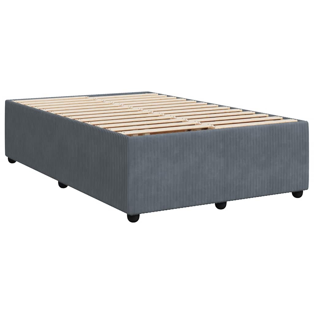 Estrutura de cama sem colchão 120x190 cm veludo cinza escuro