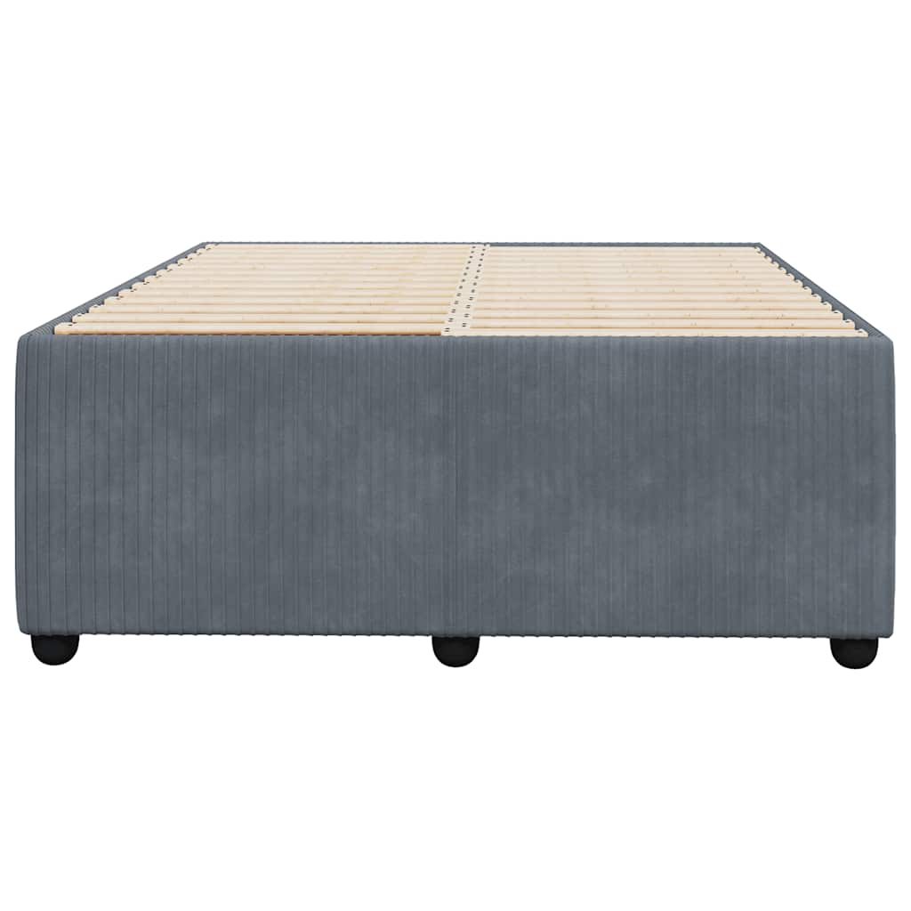 Estrutura de cama sem colchão 120x190 cm veludo cinza escuro