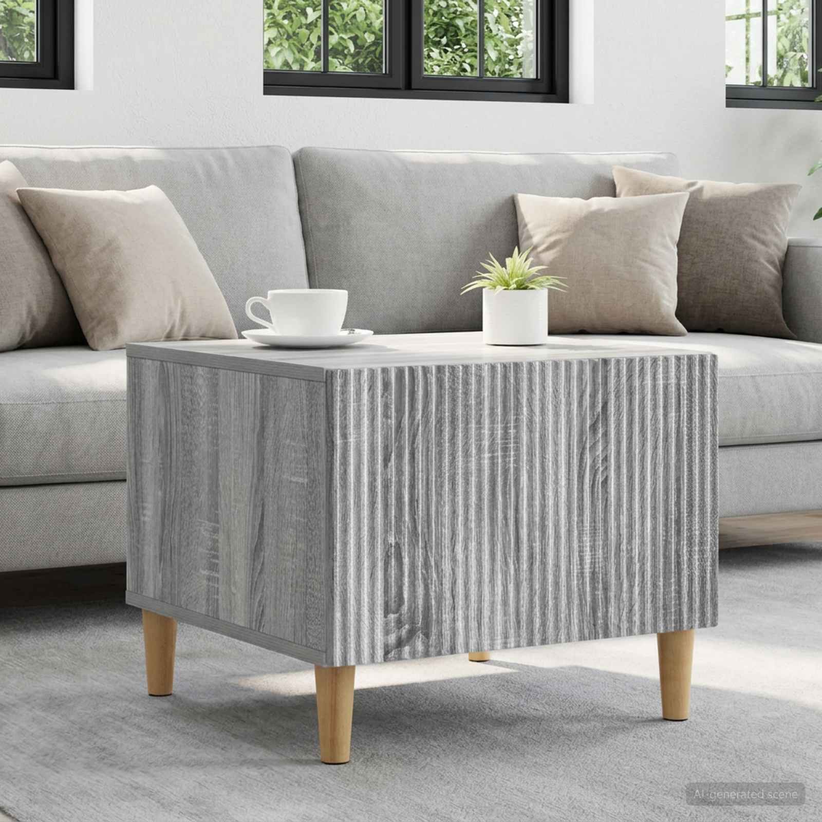 Mesa de centro com gaveta sonoma cinzento 49 x 50 x 40 cm