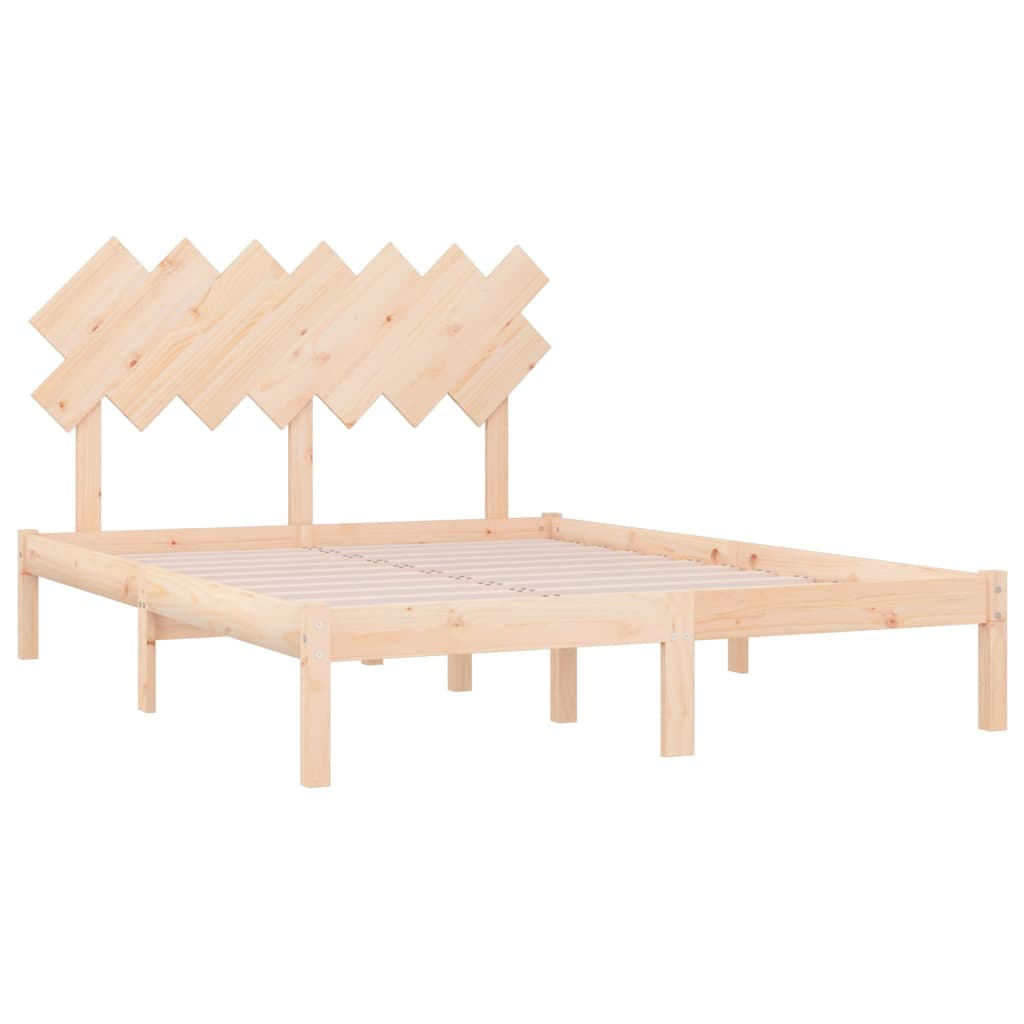 Estrutura de cama casal 135x190 cm madeira maciça