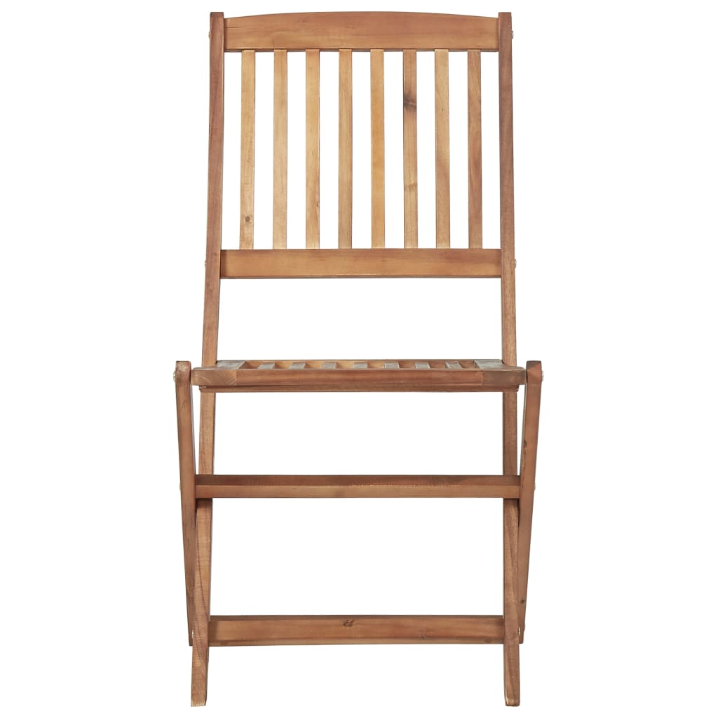 Cadeiras de exterior dobráveis 8 pcs madeira de acácia maciça