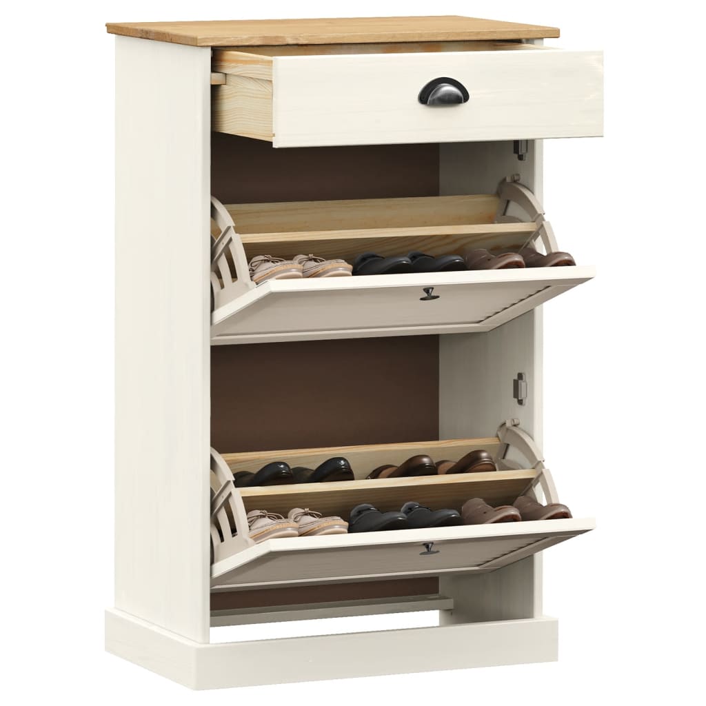 Sapateira vigo 60x35x96 cm madeira de pinho maciça branco