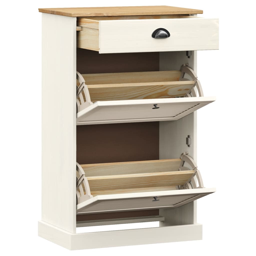 Sapateira vigo 60x35x96 cm madeira de pinho maciça branco