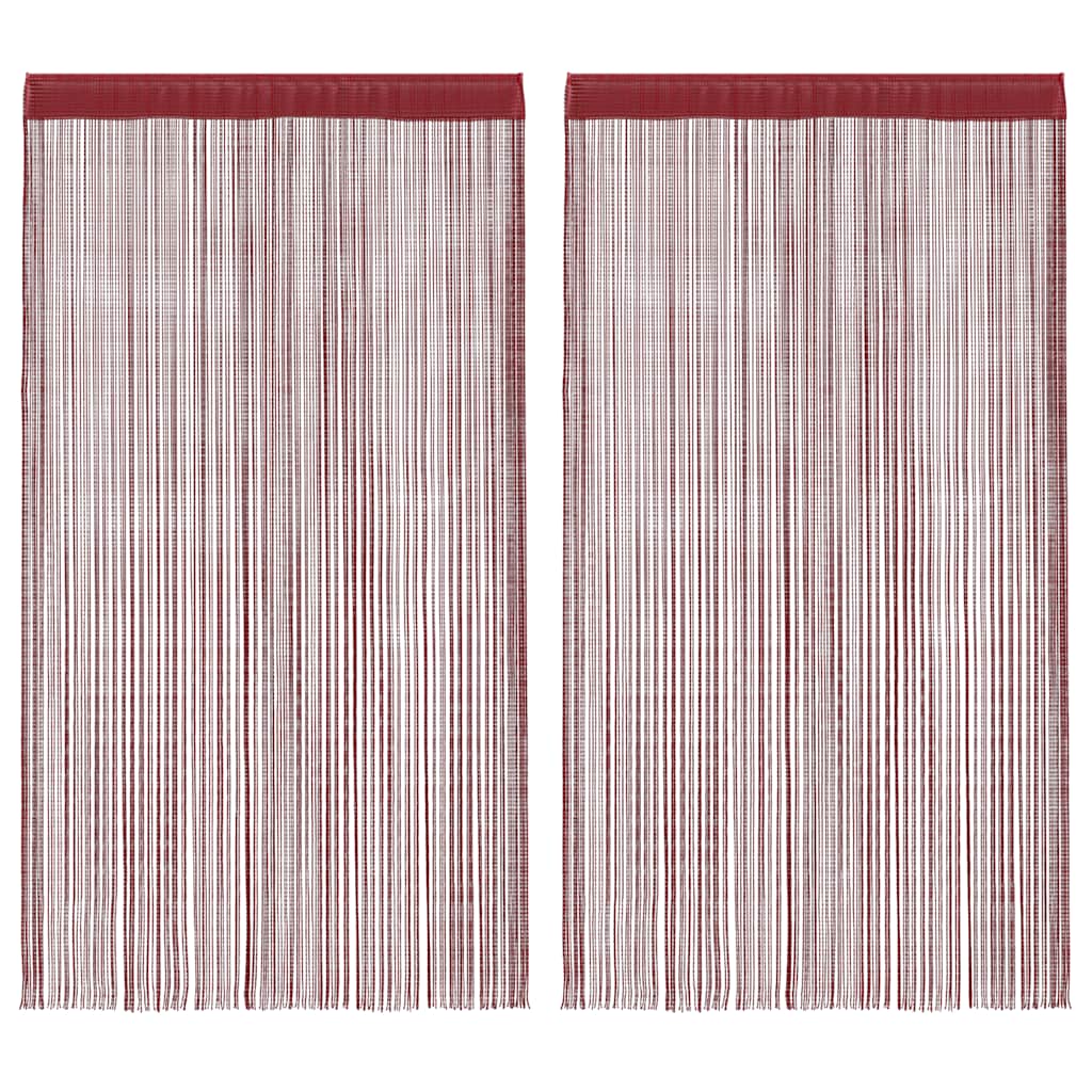 Cortinas de fios 2 pcs 140x250 cm bordô