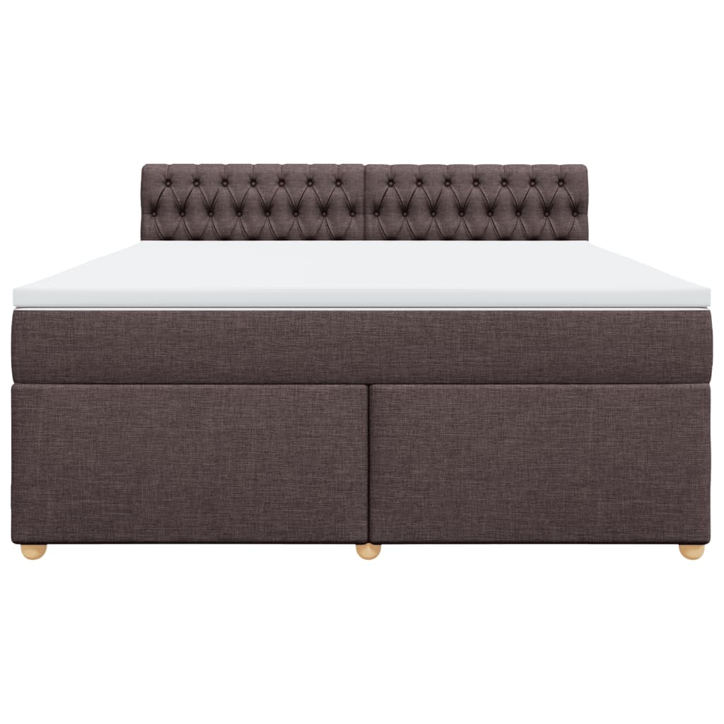 Cama com molas/colchão 180x200 cm tecido castanho-escuro