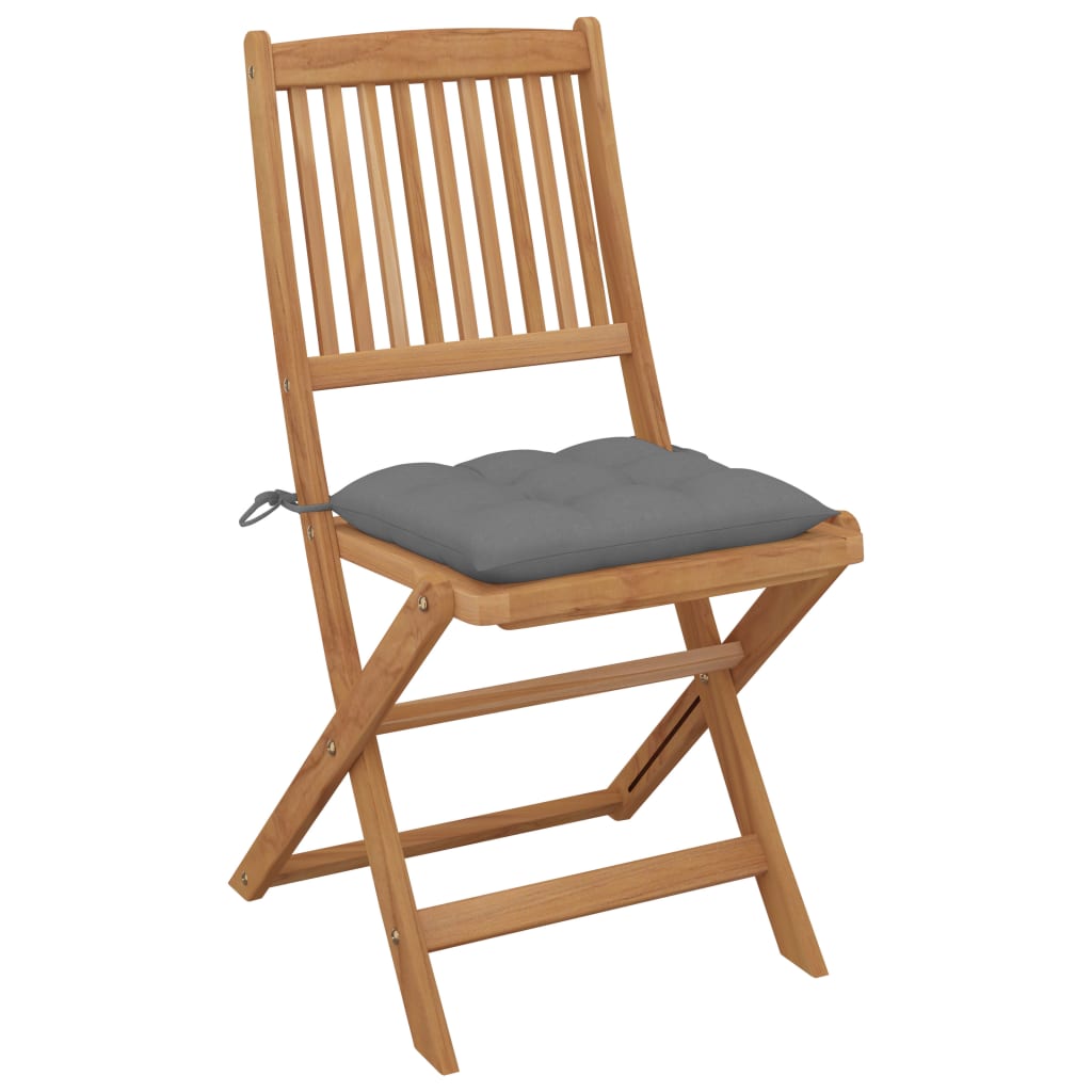 Cadeiras de jardim dobráveis c/ almofadões 6 pcs acácia maciça