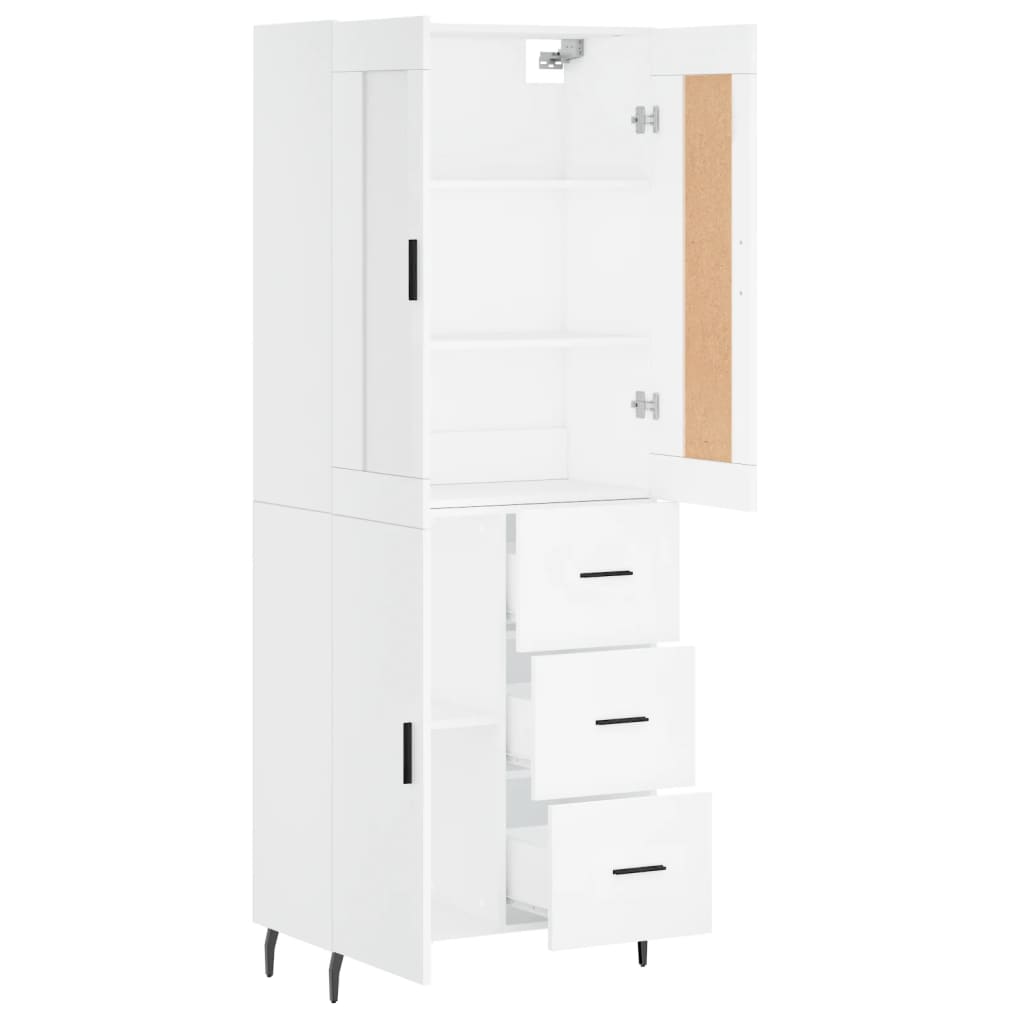 Armário alto 69,5x34x180 cm derivados de madeira branco
