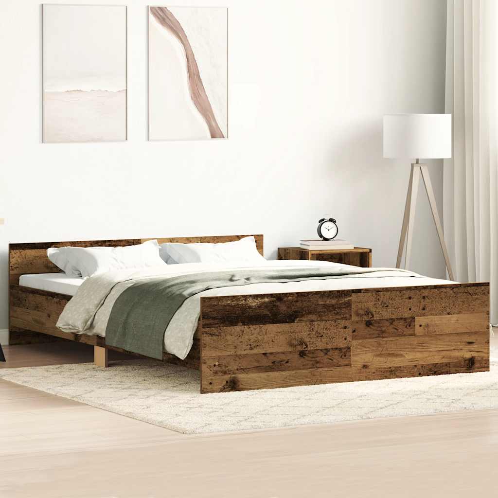 Estrutura de cama sem colchão 120x190 cm madeira velha