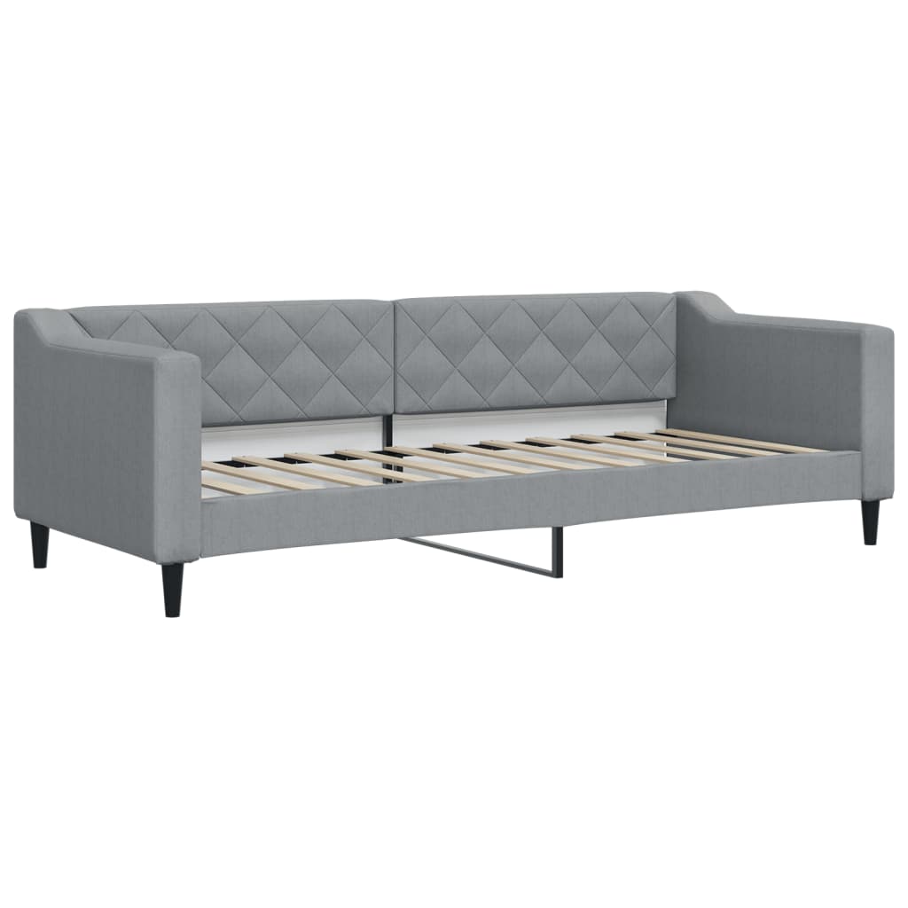 Sofá-cama com colchão 80x200 cm tecido cinzento-claro