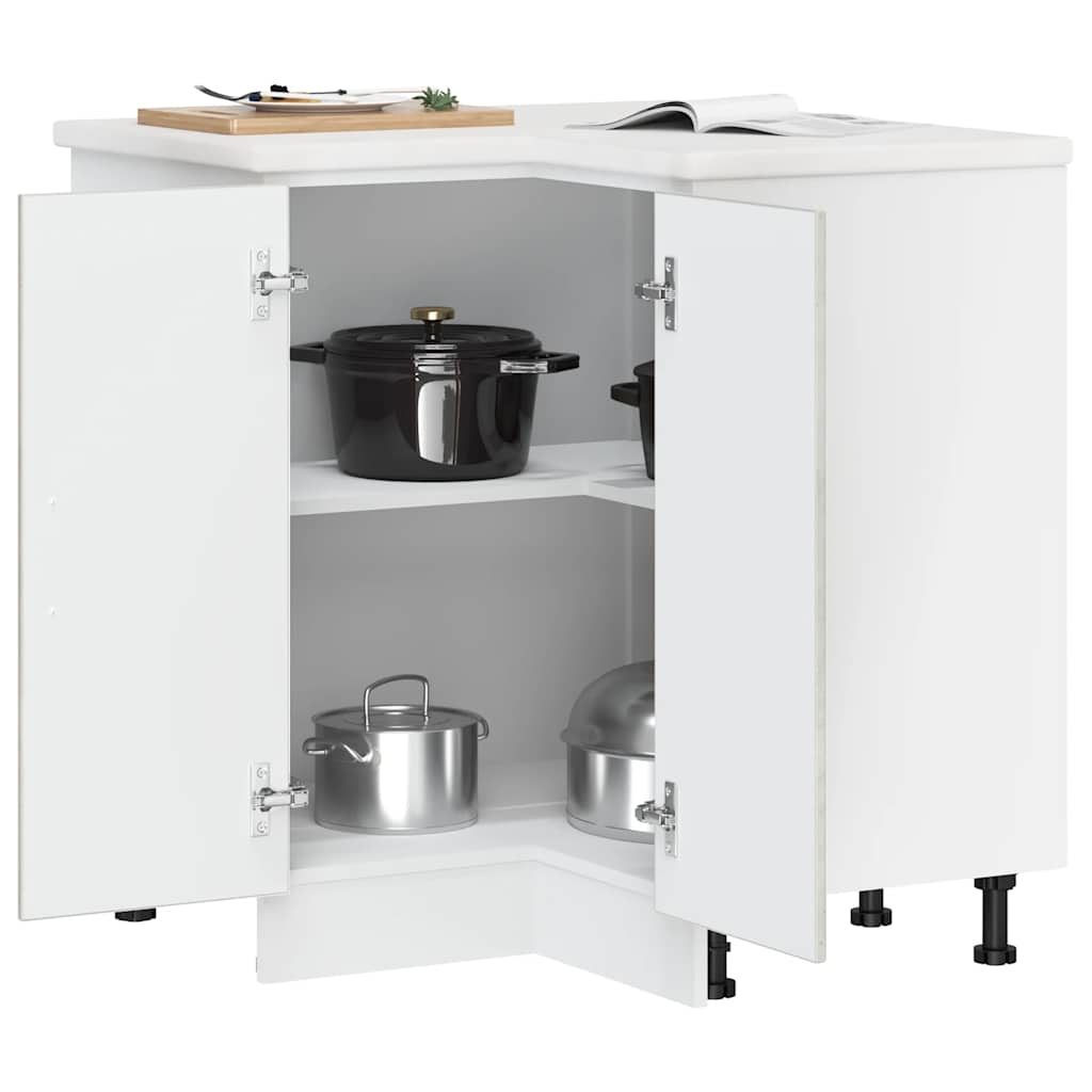 Armário base canto cozinha porto madeira cinzento cimento