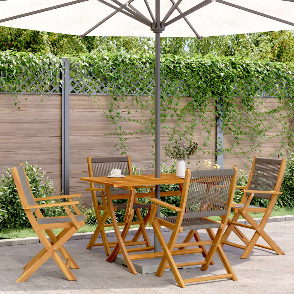 Cadeiras de jardim dobráveis 4 pcs madeira acácia maciça cinza