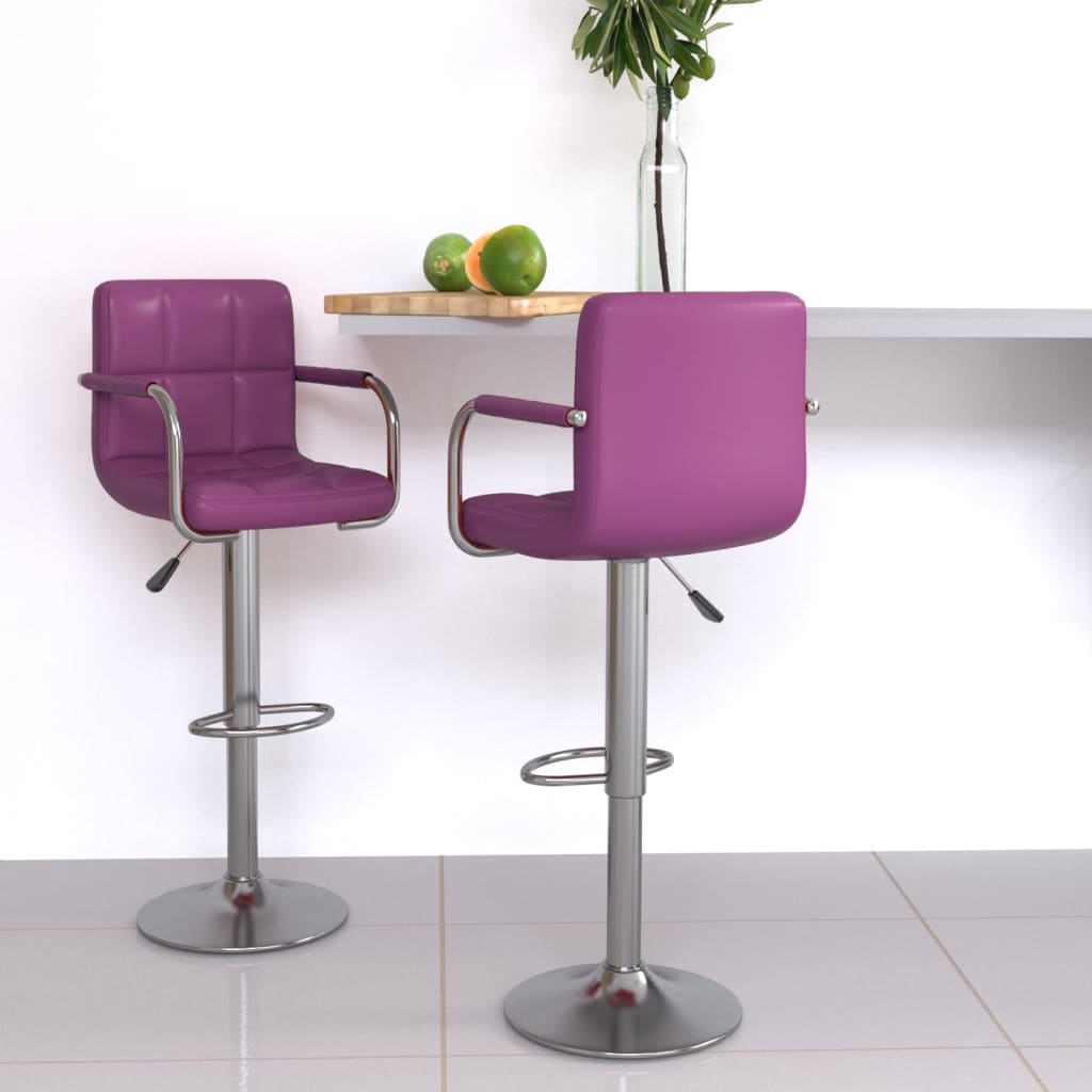 Bancos de bar 2 pcs couro artificial roxo