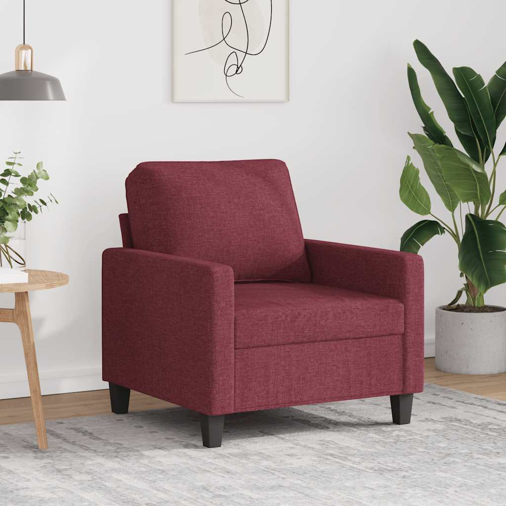 Poltrona 60 cm tecido vermelho tinto