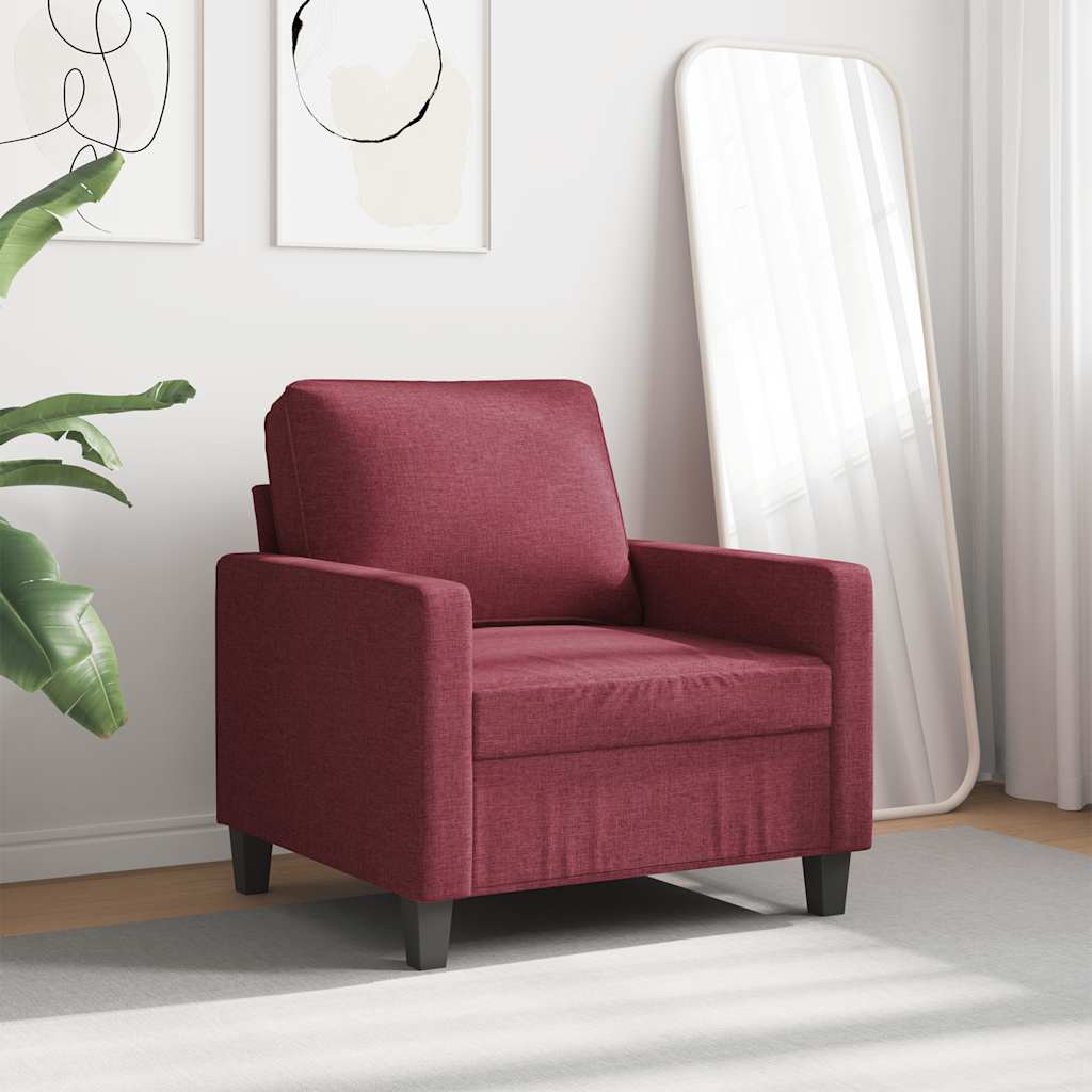 Poltrona 60 cm tecido vermelho tinto