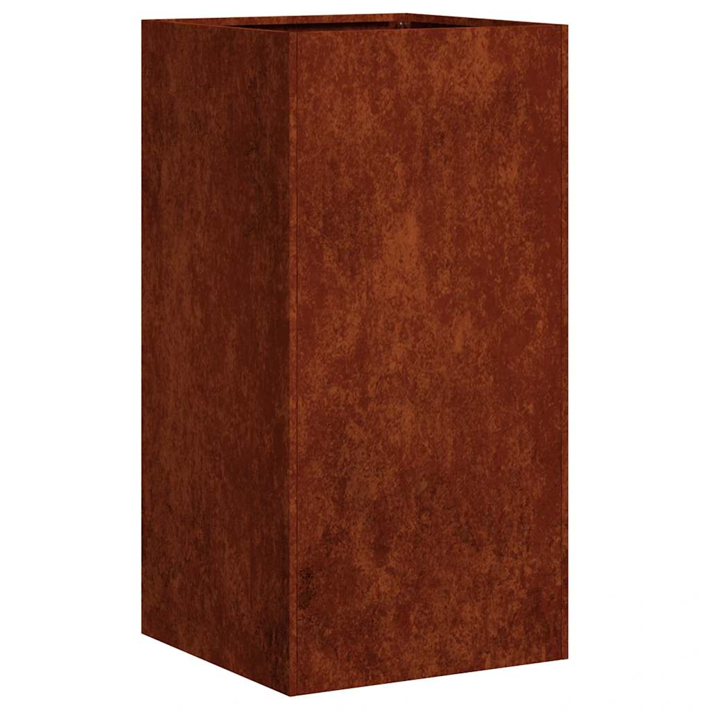 Floreira enferrujada 40x40x80 cm aço resistente