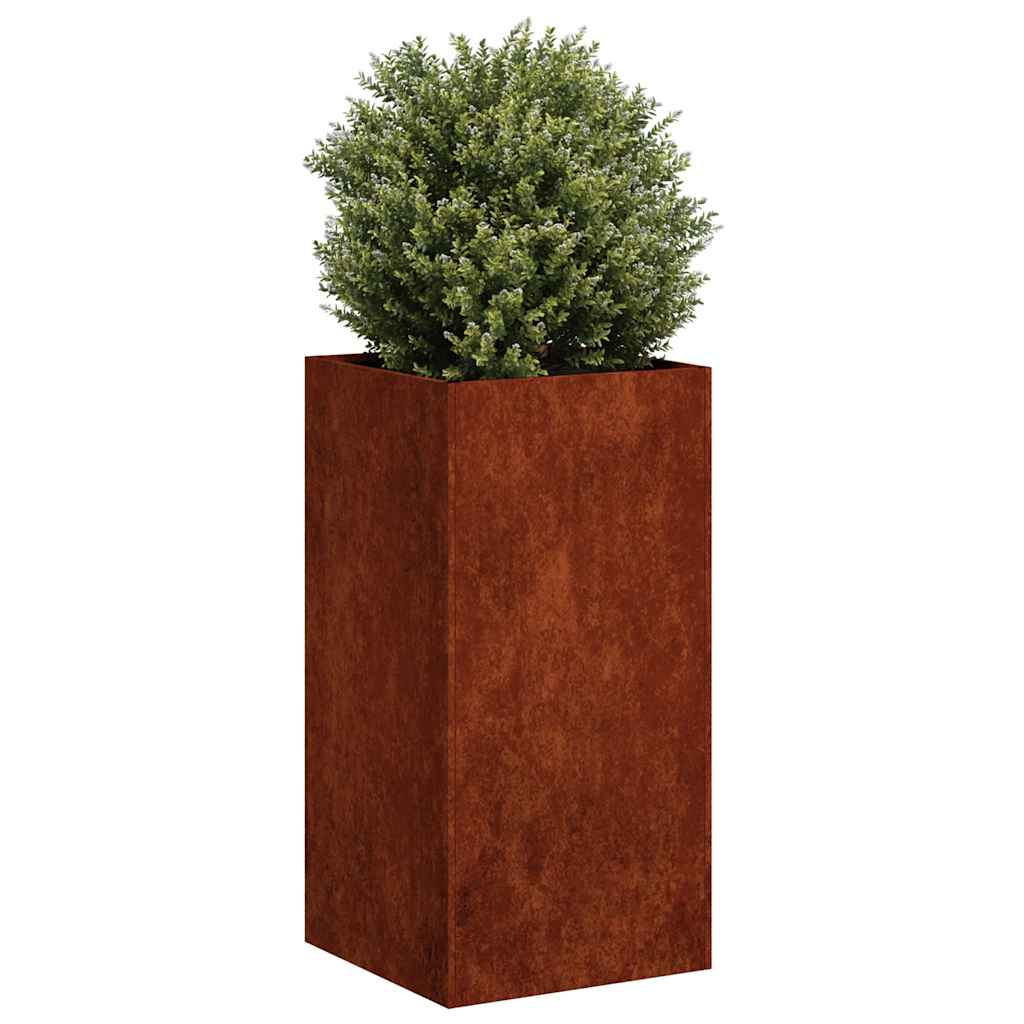 Floreira enferrujada 40x40x80 cm aço resistente