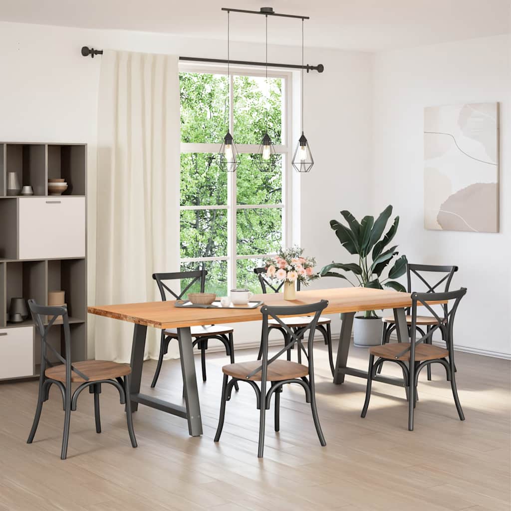 Pés para mesa de jantar em formato a, 2 peças, antracite, 90x (72-73) cm, aço