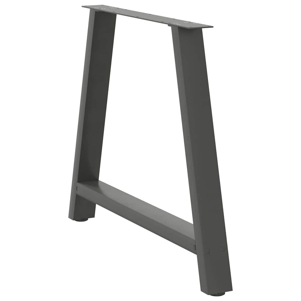 Pés para mesa de jantar em formato a, 2 peças, antracite, 90x (72-73) cm, aço