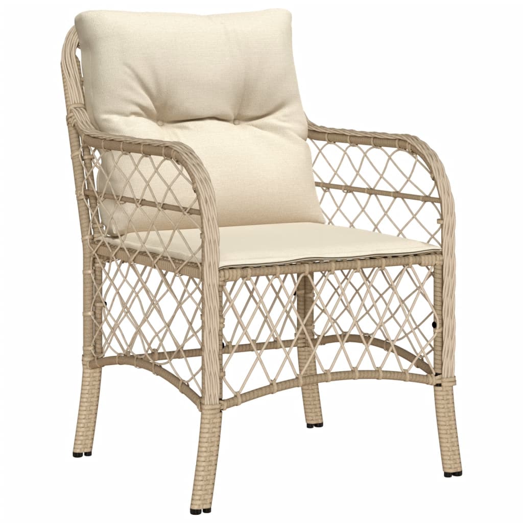 9 Pcs conjunto de jantar p/ jardim com almofadões vime PE bege