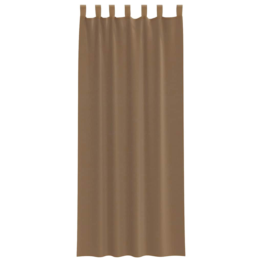 Cortinas de voile com laços 2 pcs castanho-claro 140x260 cm