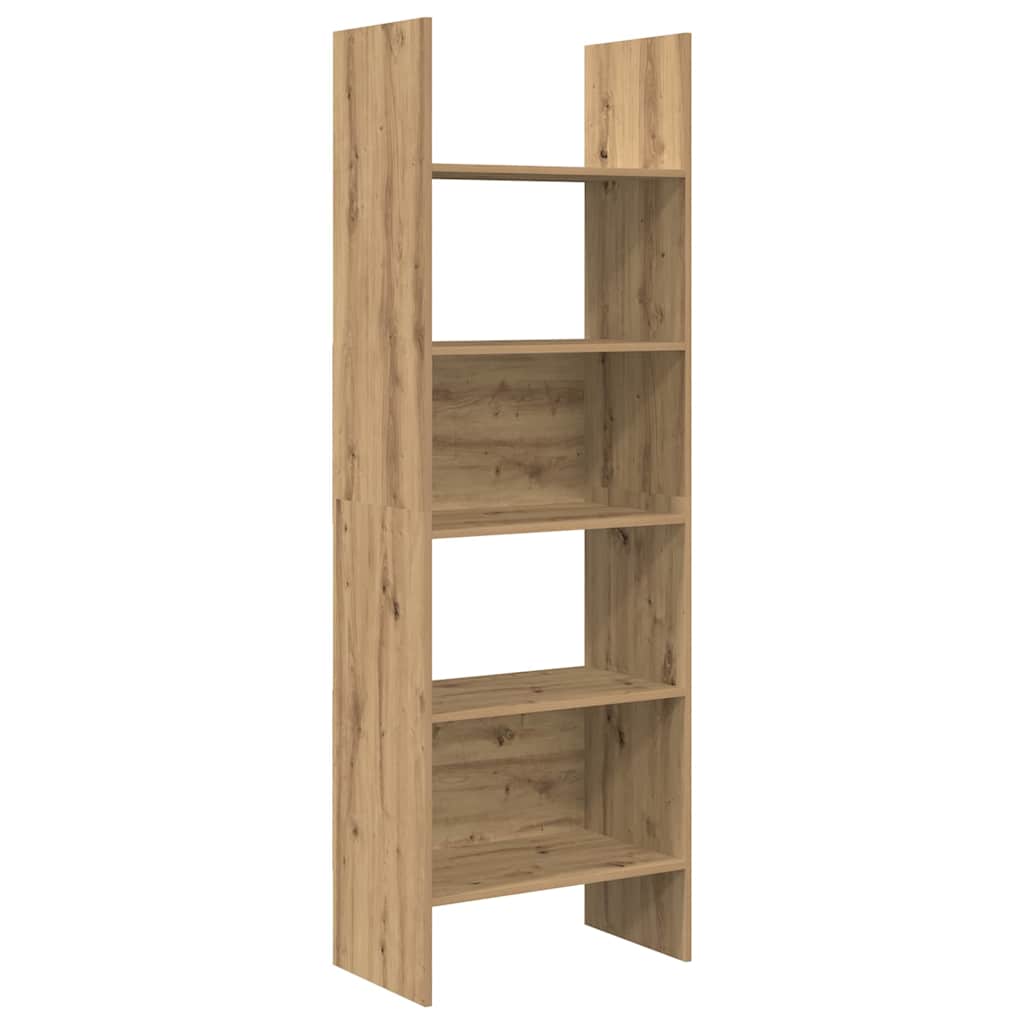 Gabinete de livros 5 níveis 60 x 35 x 180 cm carvalho artesanal