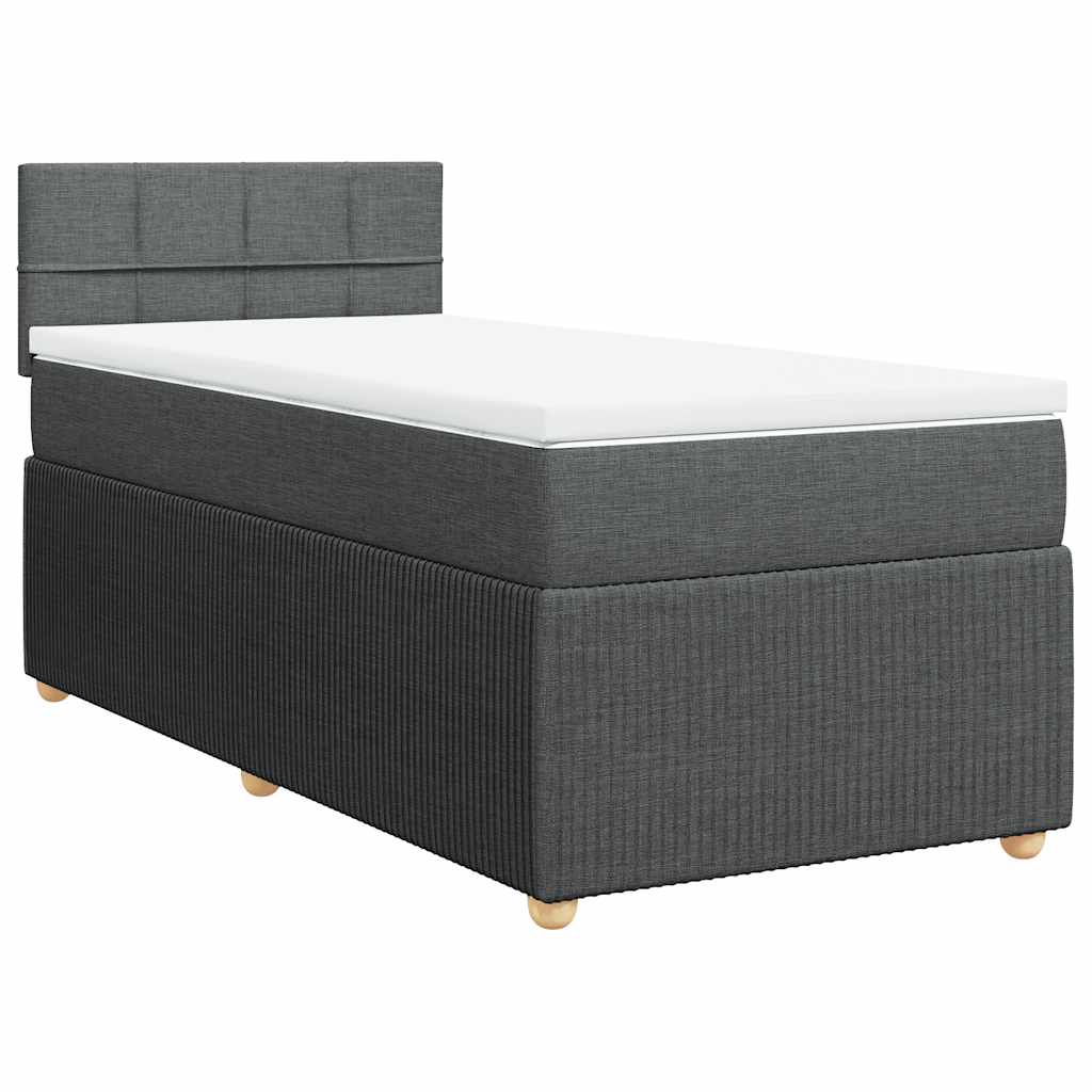 Cama com molas/colchão 80x200 cm tecido cinzento-escuro