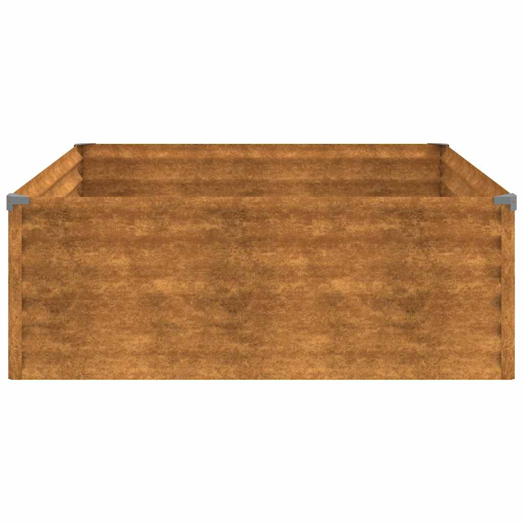 Canteiro elevado de jardim 100x100x36 cm aço corten