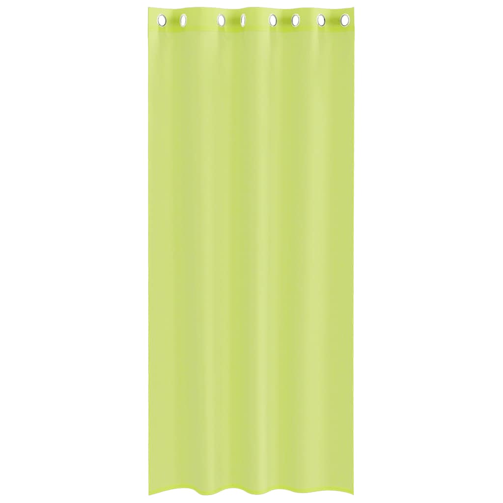 Cortinas de voile com ilhós 2 pcs verde-maçã 140x245 cm