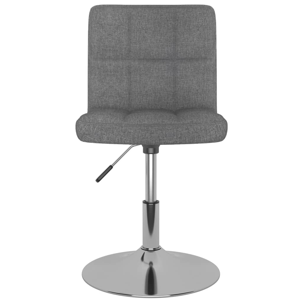 Cadeiras de jantar giratórias 4 pcs tecido cinzento-claro