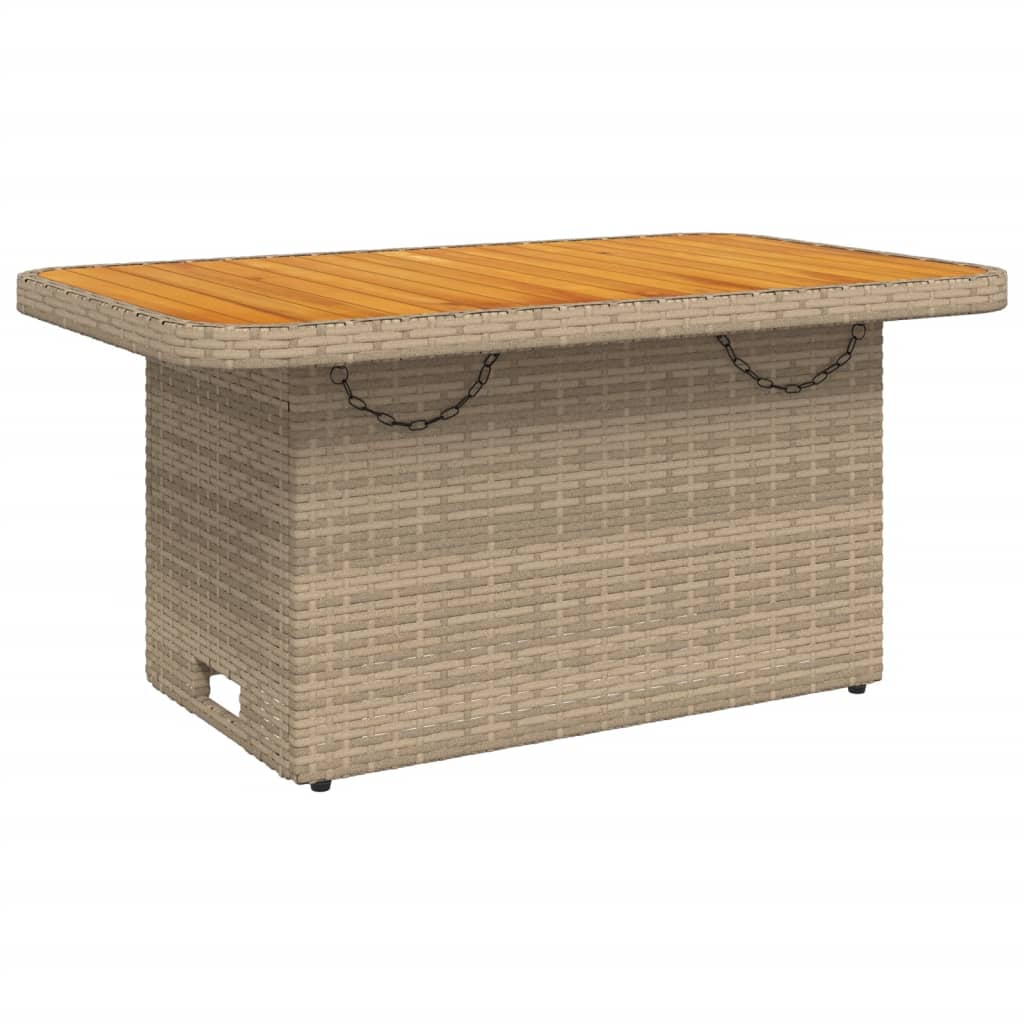 2 Pcs conjunto de jantar p/ jardim com almofadões vime PE bege