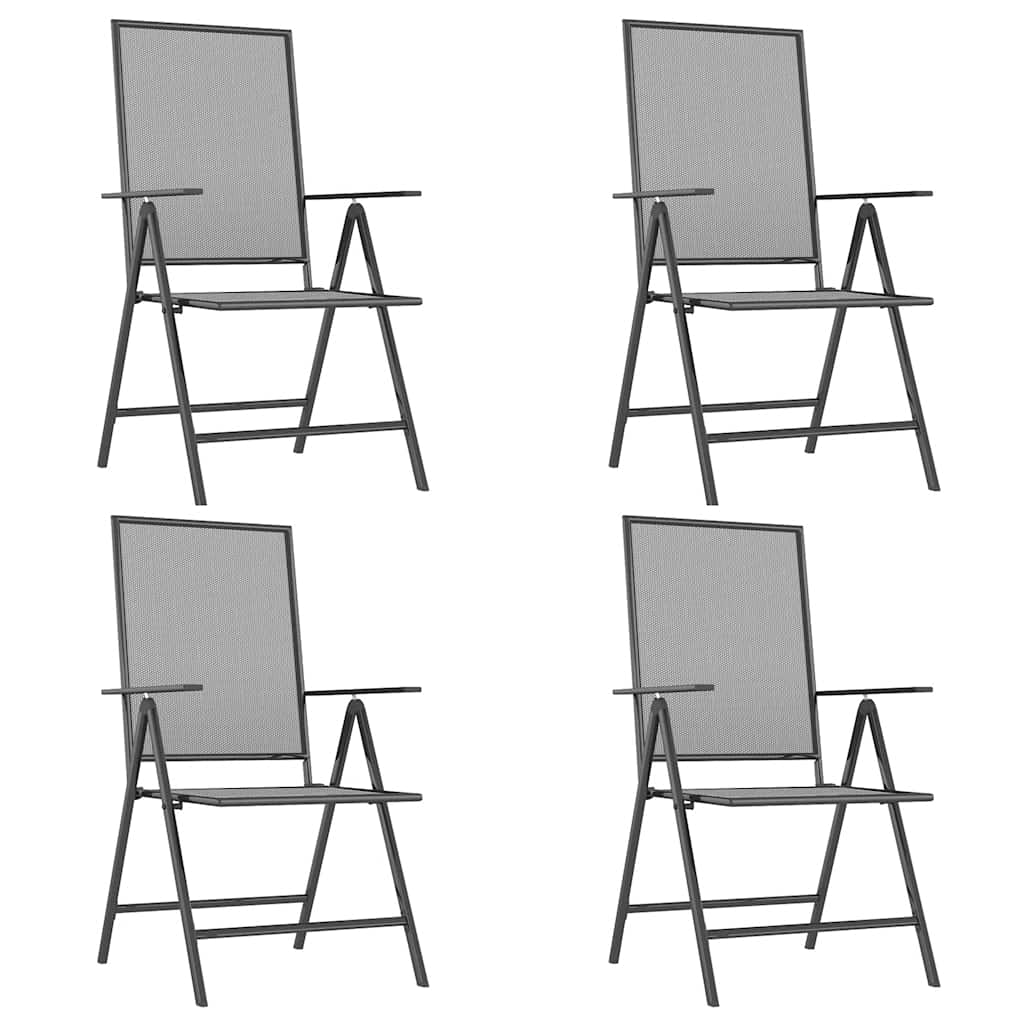 5 Pcs conjunto de jantar para jardim aço antracite