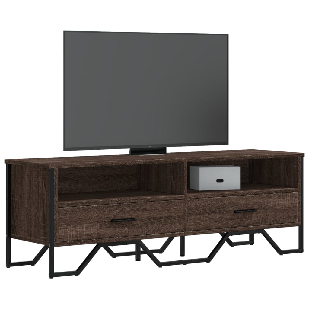 Móvel de TV 122x34x41 cm derivados de madeira carvalho castanho