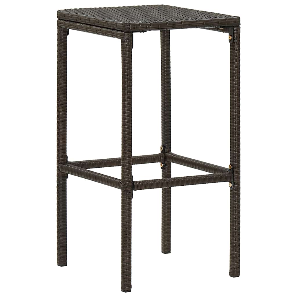 Bancos de bar com almofadões 6 pcs vime PE castanho